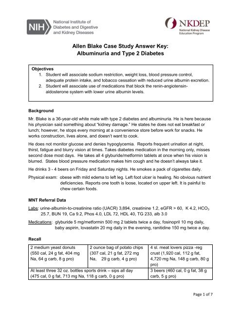 patient case study cards answer key