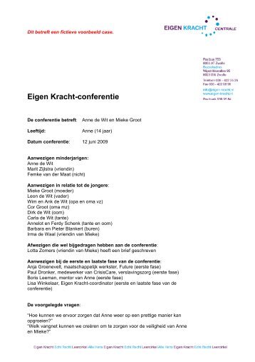 1. Voorbeeld case Eigen Kracht-conferentie.pdf 2 - StudieArena