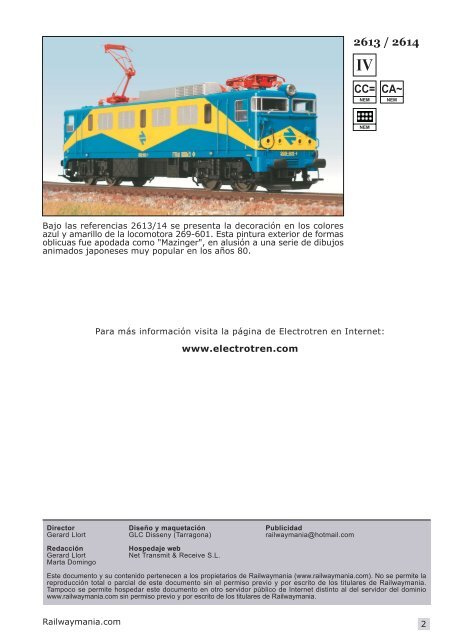 Novedades Electrotren Septiembre 2003 - Railwaymania.com