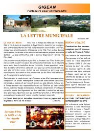 La lettre municipale DÃ©cemb 07.pub - Ville de Gigean