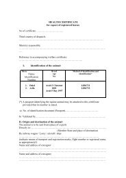 HEALTH CERTIFICATE for export of registered horses ... - Middle East