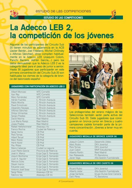 10/11/06 BasketFEB 95 - FederaciÃ³n EspaÃ±ola de Baloncesto