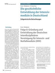 Die geschichtliche Entwicklung der Intensiv- medizin in Deutschland