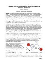 Evaluation of a Coarse-grained Model of DNA using Molecular ...