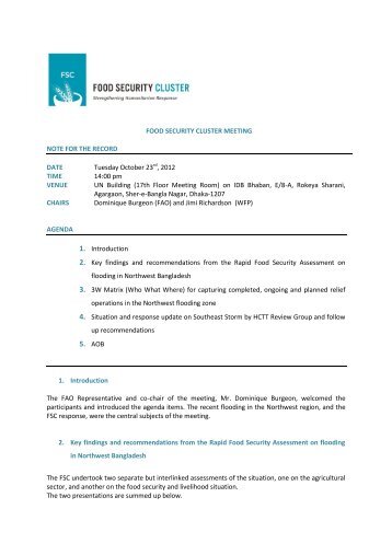 FSC Meeting Minutes Oct 23, 2012.pdf - Food Security Clusters