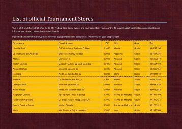 List of official Tournament Stores - Yu-Gi-Oh!