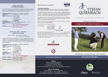 Fortgeschrittene - Stefan Quirmbach Golfschule