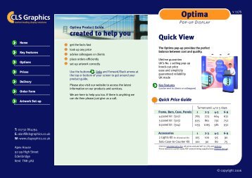 Optima Product Guide - CLS Graphics