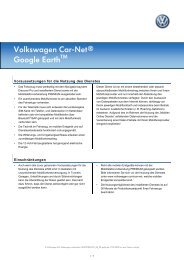Bedienungsanleitung Google EarthÂ® mit Volkswagen Car-Net