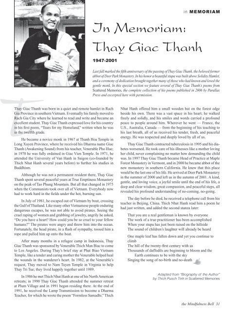 Thich Nhat Hanh Healing in Vietnam The Wonderful World of Gathas