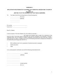 Annexure C Application for Extension of placement in Alternative ...