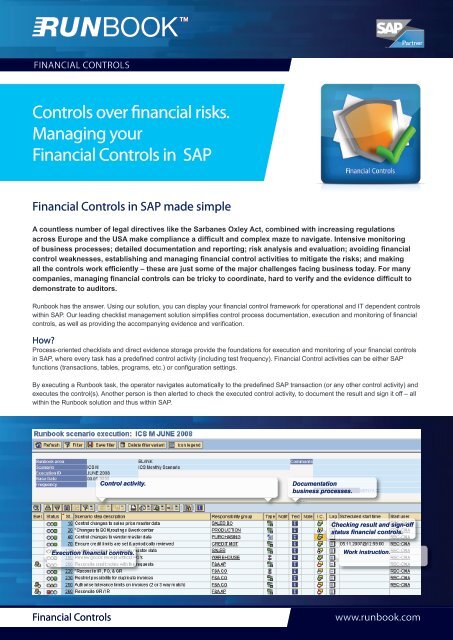 Managing your Financial Controls in SAP. Learn more - Runbook.com