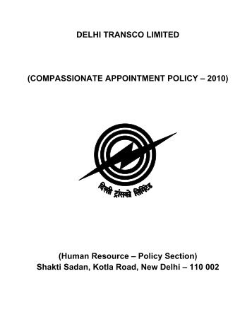 COMPASSIONATE APPOINTMENT POLICY â 2010 - Delhi Transco ...