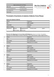 Formulario d'iscrizione al sistema d'allarme Croce Rossa