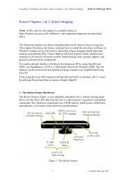 Kinect Chapters 1 & 2. Kinect Imaging