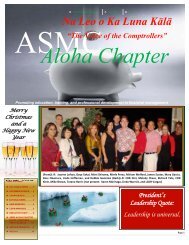 Aloha Chapter - ASMC Sub Chapters - American Society of Military ...