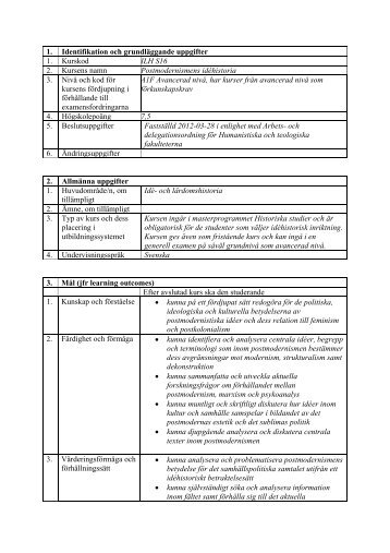 Kursplan (PDF 18.9 kB - Nytt fÃ¶nster) - Historiska institutionen