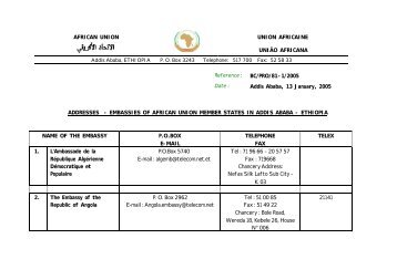 Addresses African Embassies in A.A. - African Union