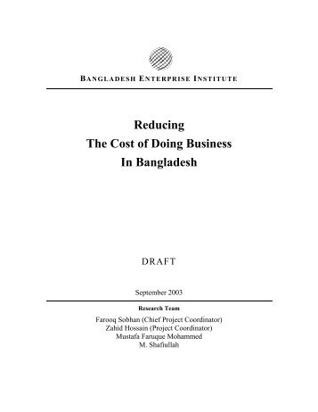 Reducing The Cost of Doing Business In Bangladesh - Local ...