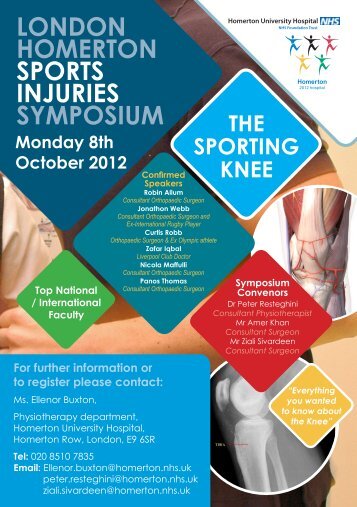 Knee symposium flyer - Homerton University Hospital