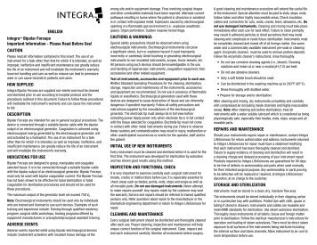 IntegraÂ® Bipolar forceps Instructions for Use - Integra LifeSciences