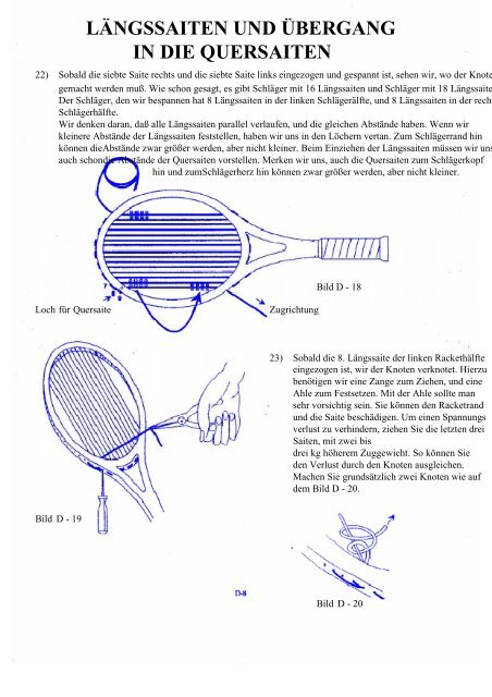 einziehen der quersaiten - TENNISman.de