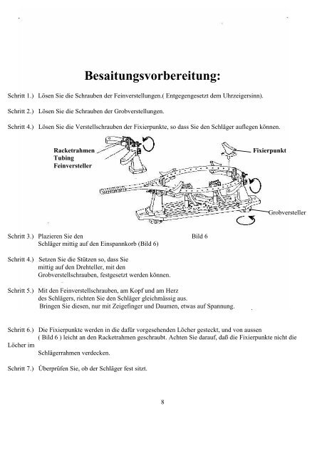 einziehen der quersaiten - TENNISman.de