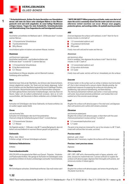 Grundlagen Epoxydharze - Kap. 1 Arbeitsanleitungen