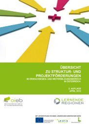 Struktur- und Projektförderungen - Lernende Regionen - in Österreich