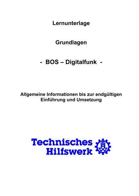 Grundlagen Digitalfunk - THW - Bundesschule