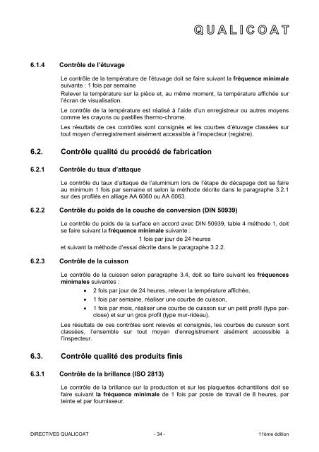 DIRECTIVES QUALICOAT