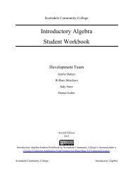 Introductory Algebra Student Workbook - Scottsdale Community ...