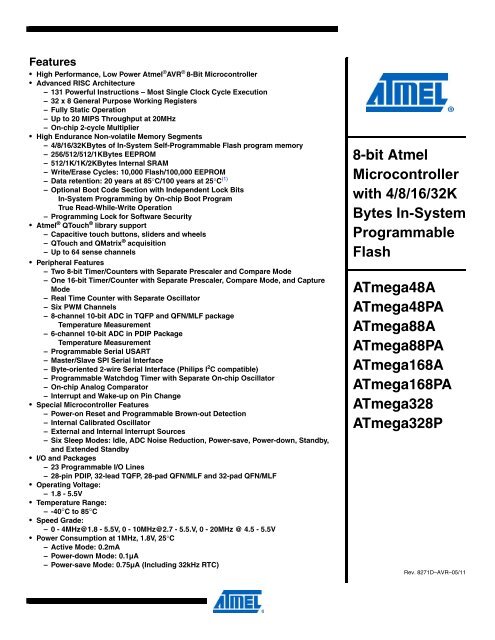 ATMega chip full datasheet - UCSD Department of Physics