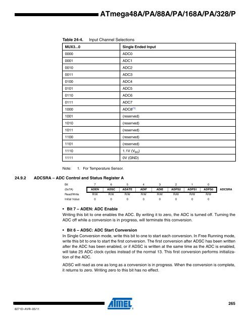 ATMega chip full datasheet - UCSD Department of Physics