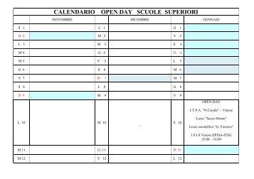 calendario open day scuole superiori - dante alighieri'' - varese