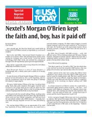 Nextel's Morgan O'Brien kept the faith and, boy, has it paid off