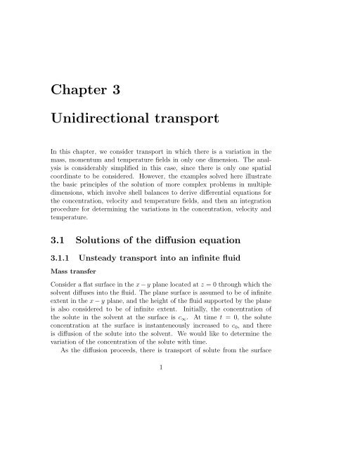 Chapter 3 Unidirectional transport - Chemical Engineering ...