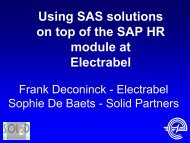 Using SAS solutions on top of the SAP HR module at Electrabel