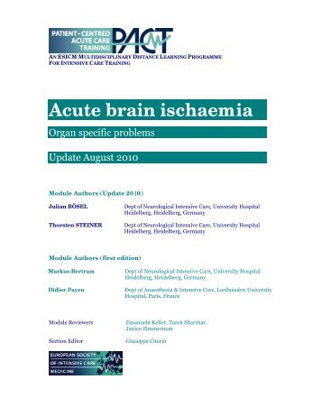 Acute brain ischaemia - PACT - ESICM