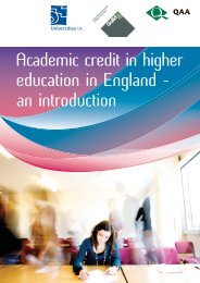 Academic credit in higher education in England - The Quality ...