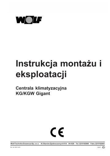 Instrukcja montażu i eksploatacji - Wolf