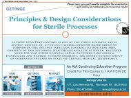 Principles & Design Considerations for Sterile Processes