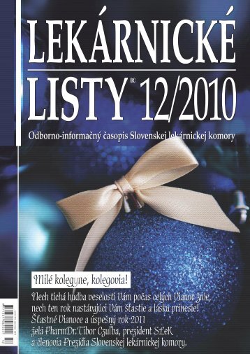 Lekárnické listy 12/2010 - Slovenská lekárnická komora