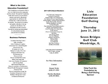 Lisle Education Foundation Golf Outing Thursday June ... - District 202