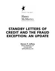 standby letters of credit and the fraud exception - Blaney McMurtry LLP