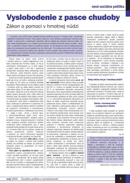 Máj 2004 - Ústredie práce, sociálnych vecí a rodiny