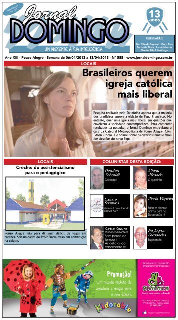 1 Brasileiros querem igreja catÃ³lica mais liberal - Jornal Domingo