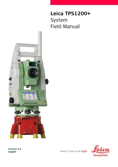 Leica TPS1200 System Field Manual