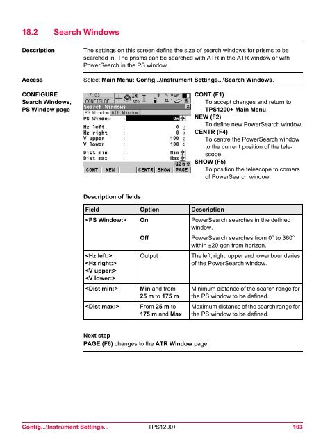 Leica TPS1200 System Field Manual