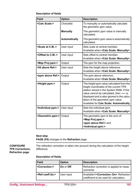 Leica TPS1200 System Field Manual